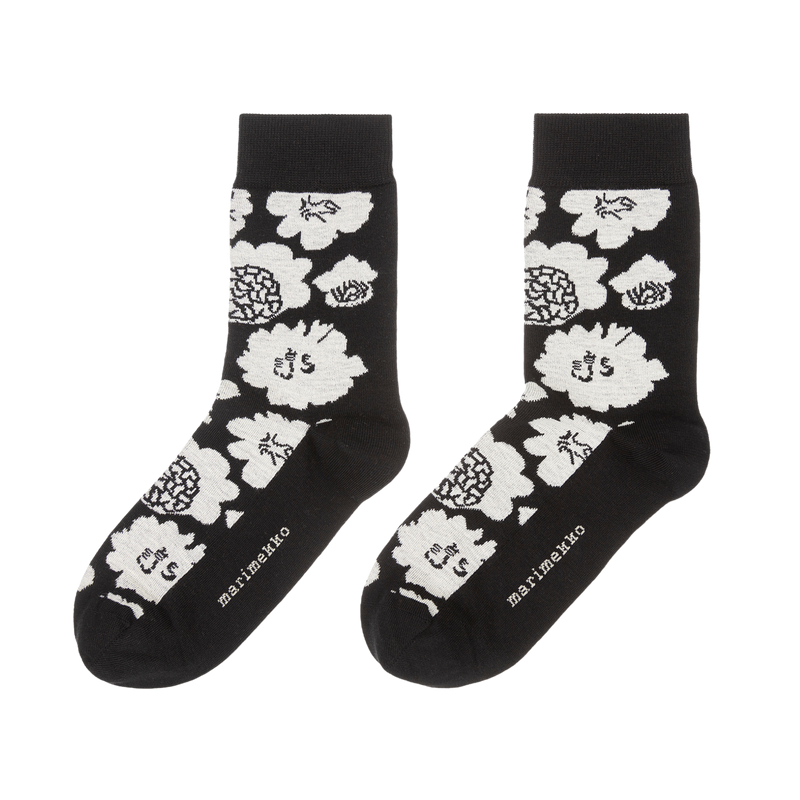 Marimekko Kasvaa Pioni Socks, black/off-white