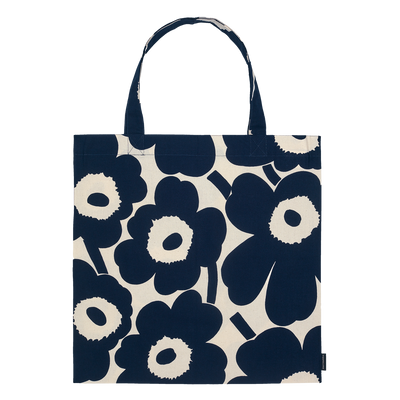 Marimekko Pieni Unikko Cotton Bag, off-white/blue