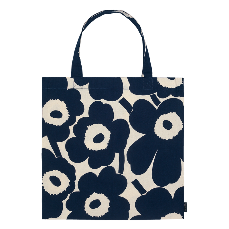 Marimekko Pieni Unikko Cotton Bag, off-white/blue