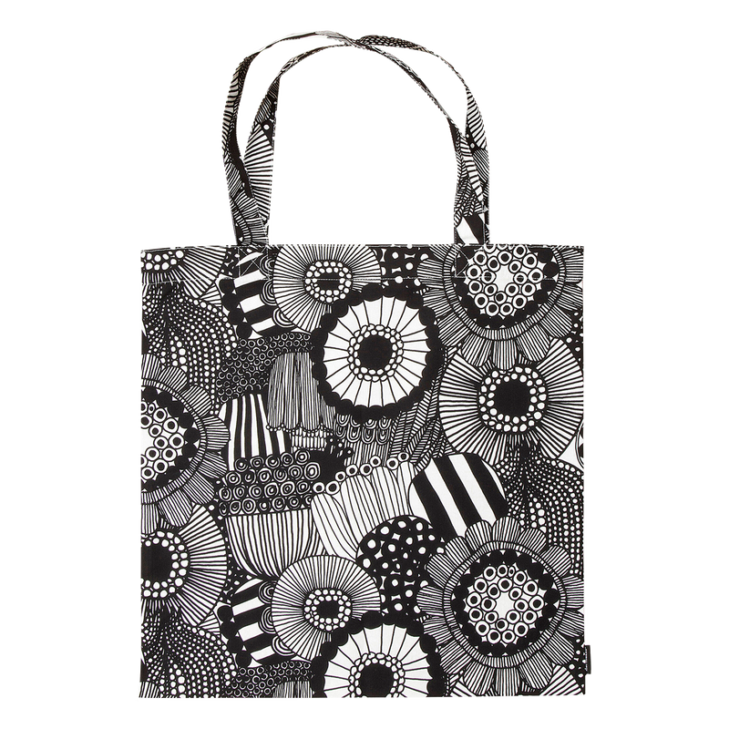 Marimekko Siirtolapuutarha Cotton Bag, white/black