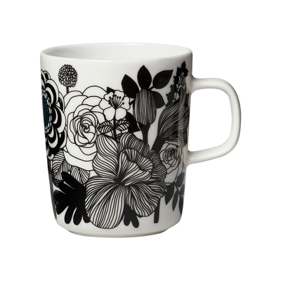 Marimekko Siirtolapuutarha Mug, white/black/turquoise