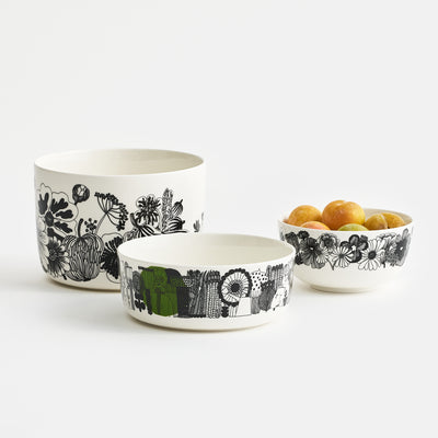 Three piece Marimekko Serving bowl group for display