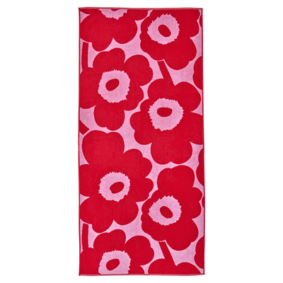Marimekko Unikko Bath Towel, pink/red