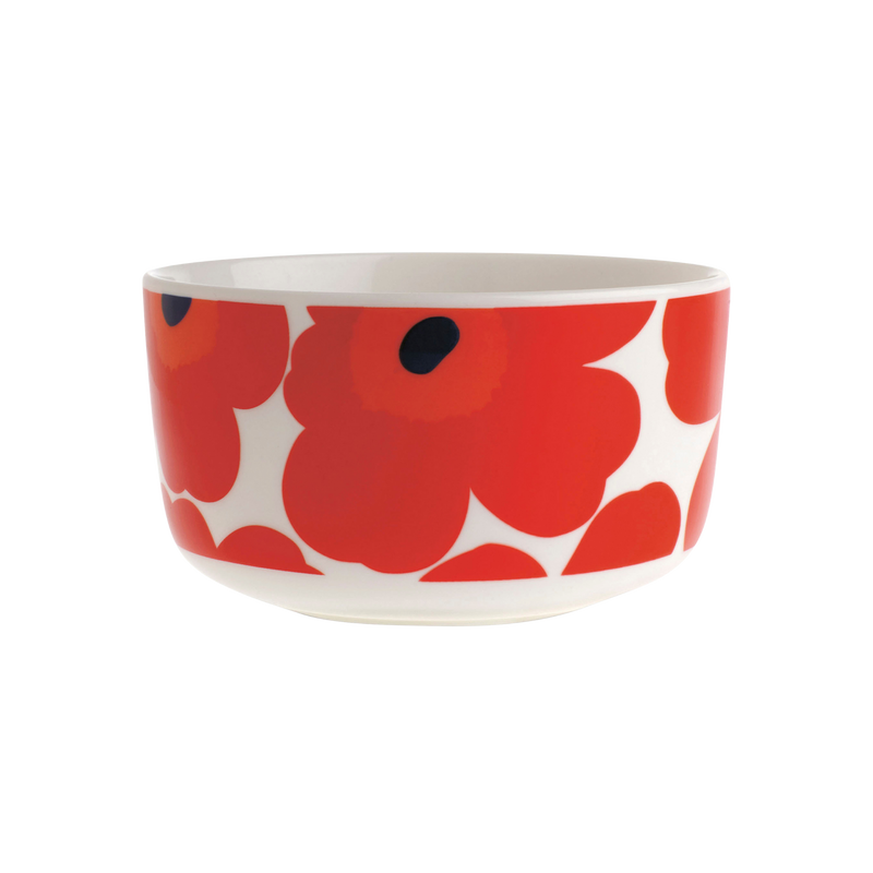 Marimekko Unikko Soup / Cereal Bowl, white/red