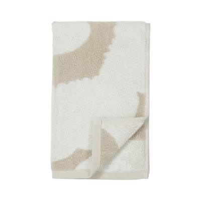 Folded Marimekko Unikko Guest Towel, beige/white