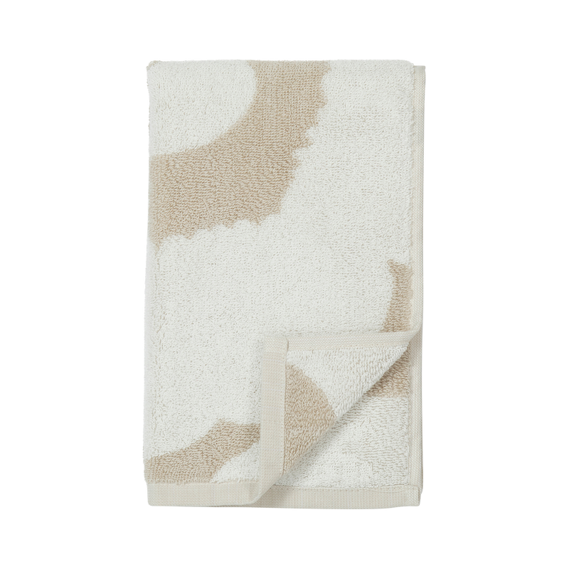 Folded Marimekko Unikko Guest Towel, beige/white
