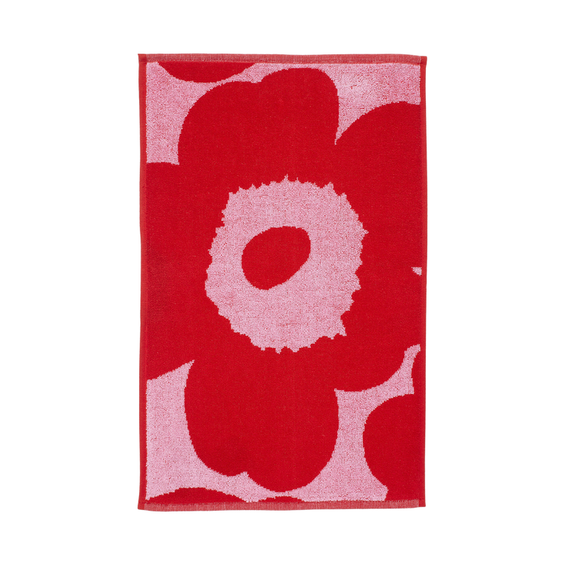Marimekko Unikko Guest Towel, pink/red