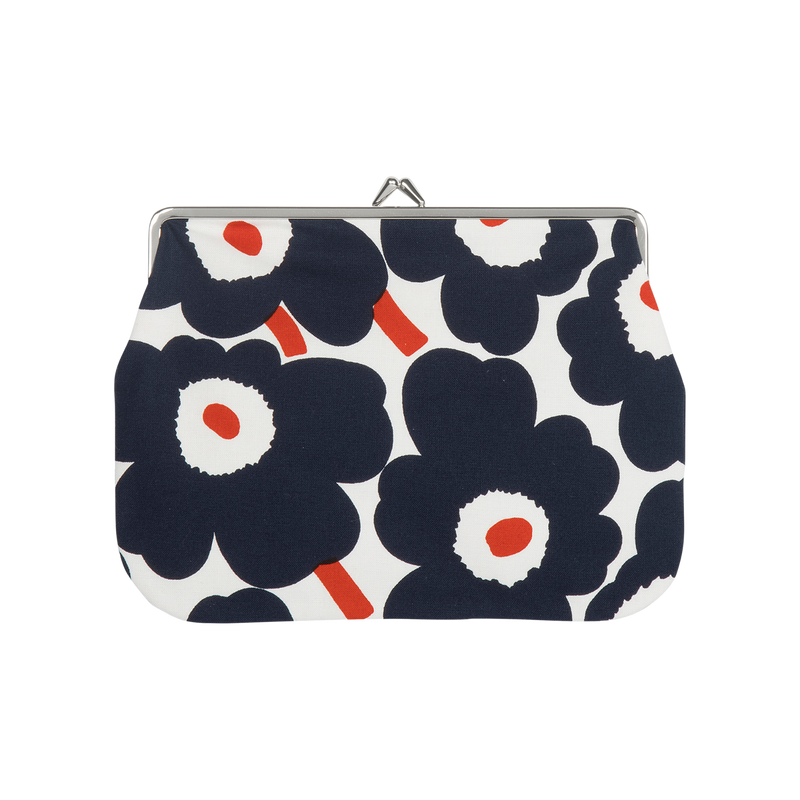 Marimekko Unikko Large Coin Purse, navy/orange/white