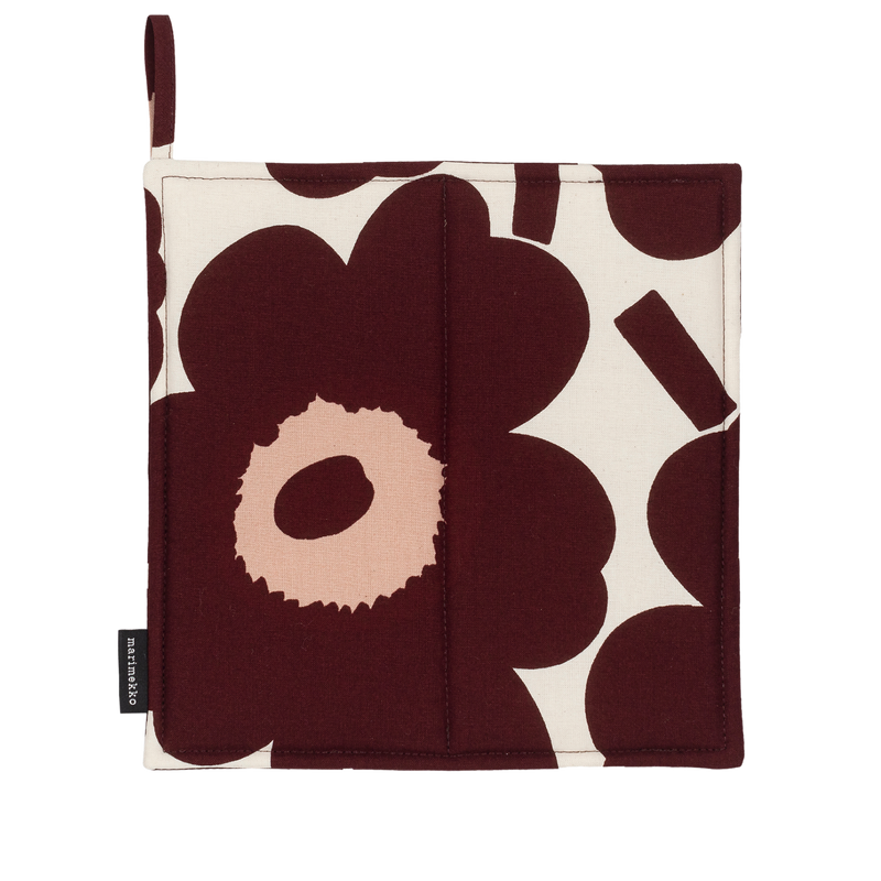 Marimekko Unikko Pot Holder, white/burgundy