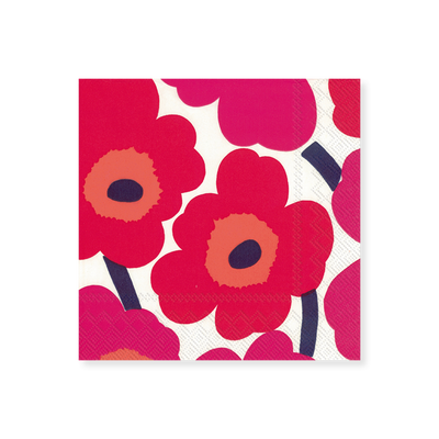 Marimekko Unikko Red Cocktail Napkins (20 Pack)