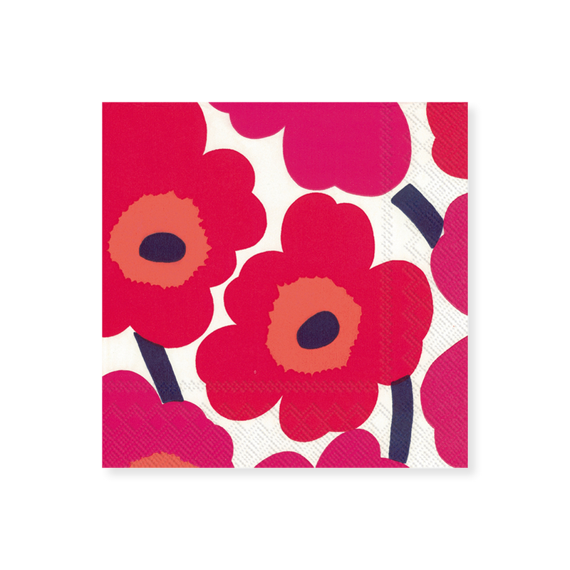 Marimekko Unikko Red Cocktail Napkins (20 Pack)