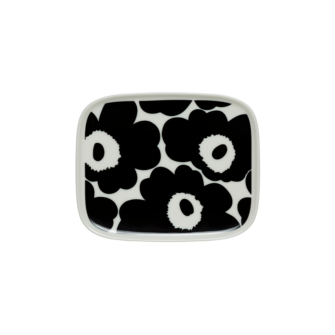 Marimekko Unikko Small Rectangular Plate, white/black – Touch of