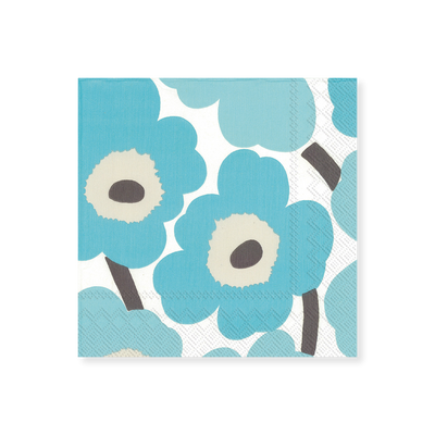 Marimekko Unikko Turquoise Cocktail Napkins (20 Pack)