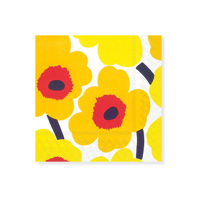 Marimekko Unikko Yellow Cocktail Napkins (20 Pack)