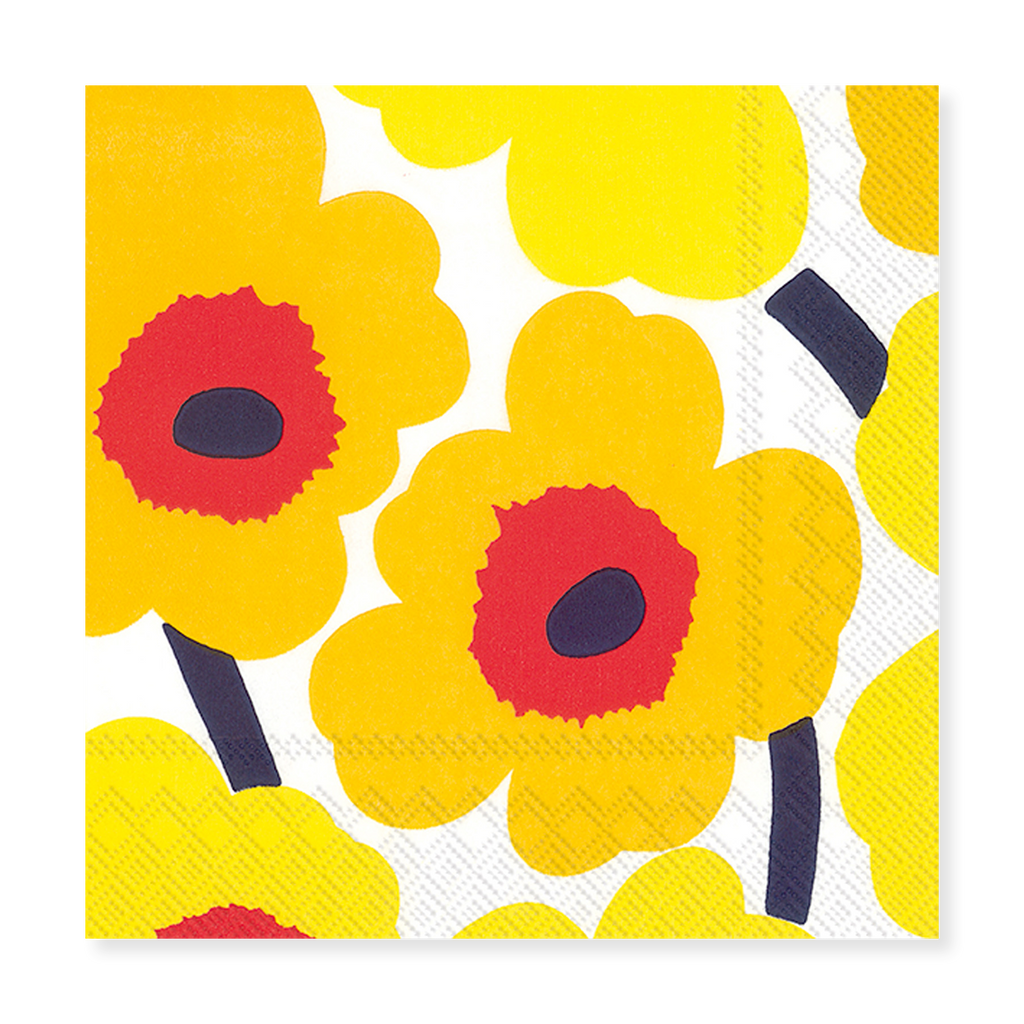 Marimekko Unikko Yellow Lunch Napkins (20 Pack) – Touch of Finland