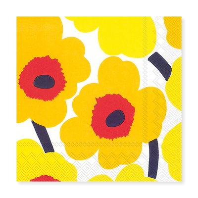 Marimekko Unikko Yellow Lunch Napkins (20 Pack)