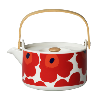 Marimekko Unikko Teapot, white/red