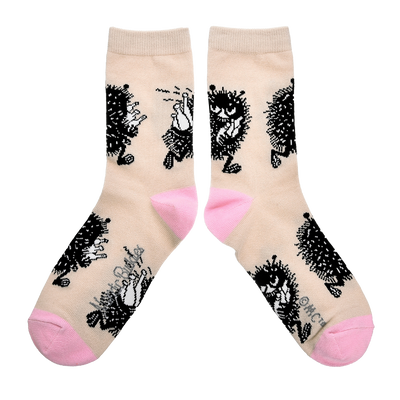 Moomin Stinky's Getaway Beige Socks - Ladies