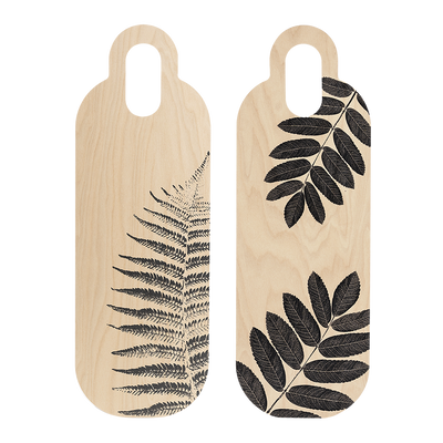 Front and back of Muurla Fern/Rowan Chop & Serve Board