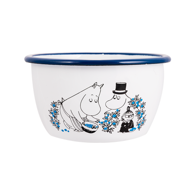Bowl with Moomin family picking berries design