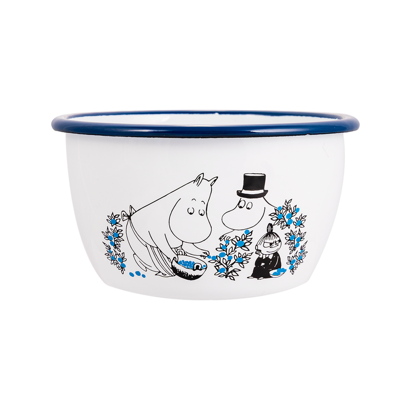 Bowl with Moomin family picking berries design