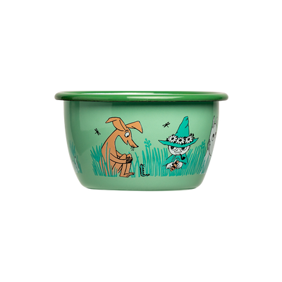 back side of Muurla Moomin Boys Enamel Bowl 10 oz