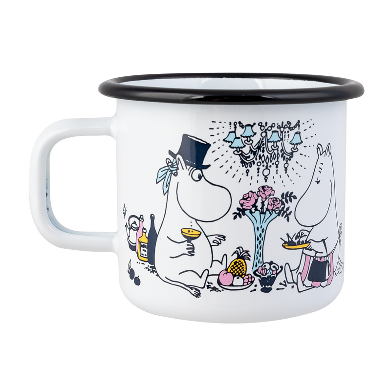 back side of Muurla Moomin Date Night Enamel Mug