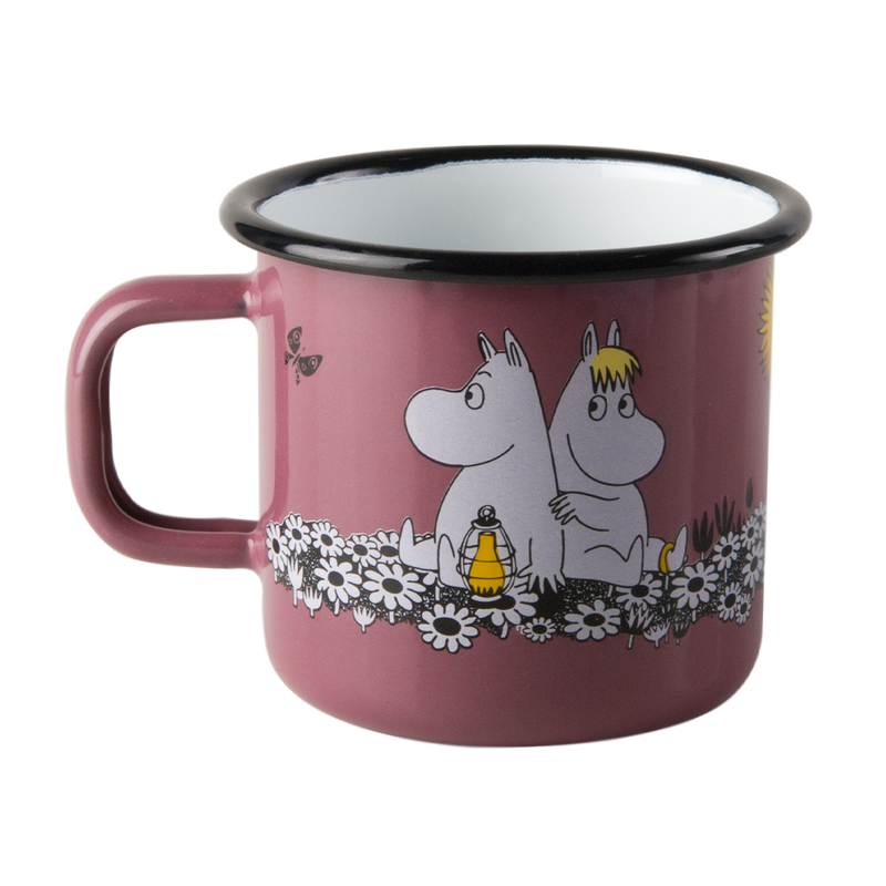 Back of Muurla Moomin Mug with Moomintroll and Snorkmaiden together
