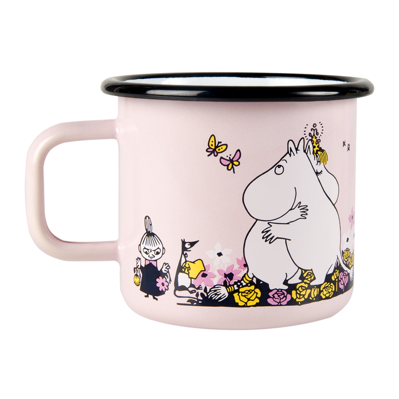 Back side of Muurla Moomin Enamel Mug Hug