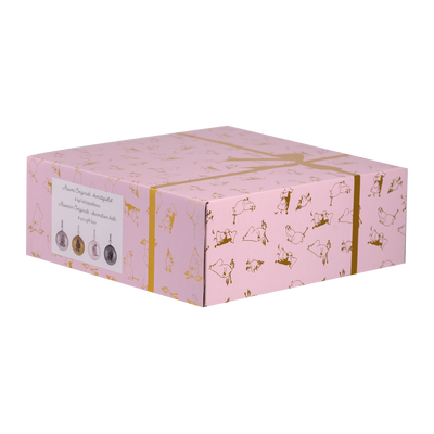 Pink gift box for Muurla Moomin Glass Ball Ornament 4pc Gift Set