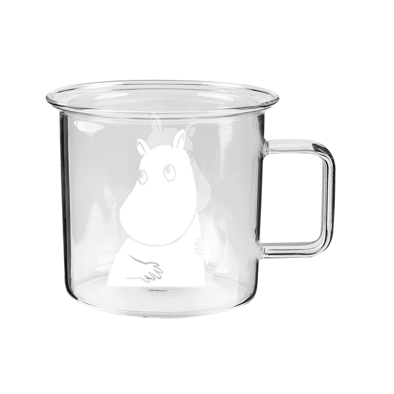 Back side of Muurla Moomin Moomintroll Clear Glass Mug