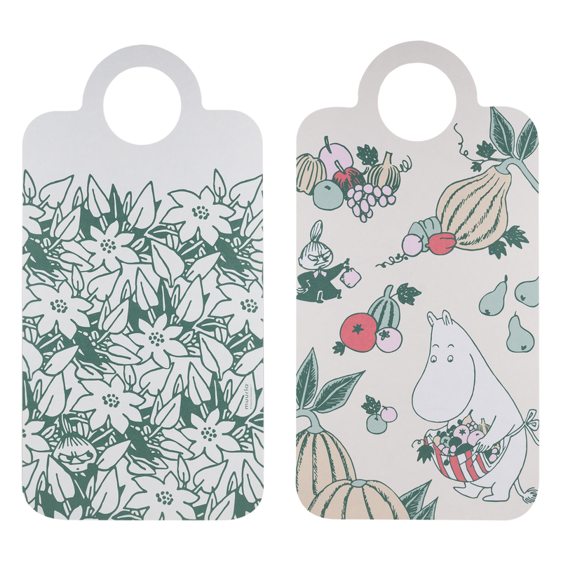 Front and back of Muurla Moomin Seasonal Deliacies Chop & Serve