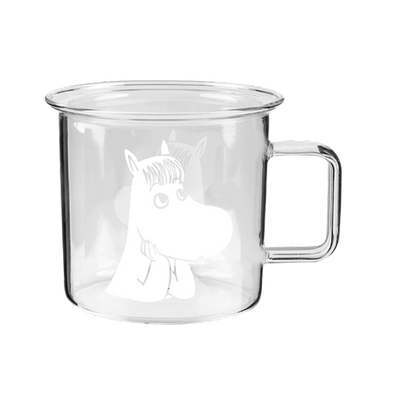 Back side of Muurla Moomin Snorkmaiden Clear Glass Mug