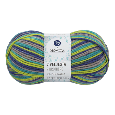 Novita 7 Brothers Karkkiraita Wool Yarn, Fazermint