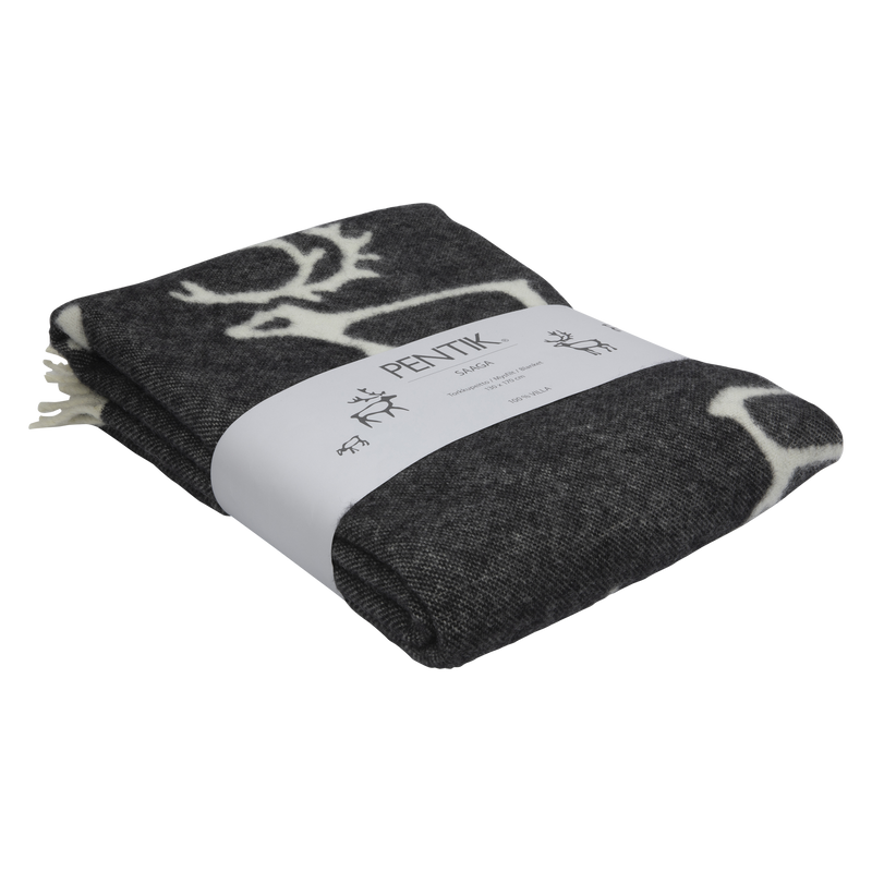 Pentik Tokka Wool Blanket with packaging sleeve