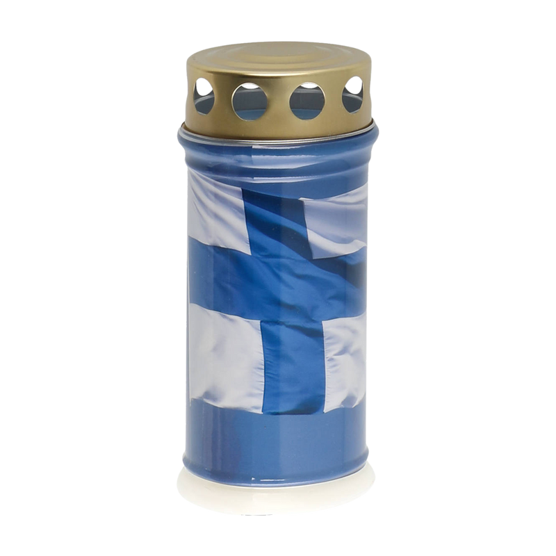 Polar Grave Candle w/ Finnish Flag
