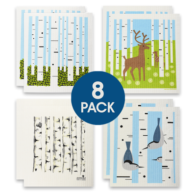 Swedish Dishcloth - Birch Trees, 8 Pack