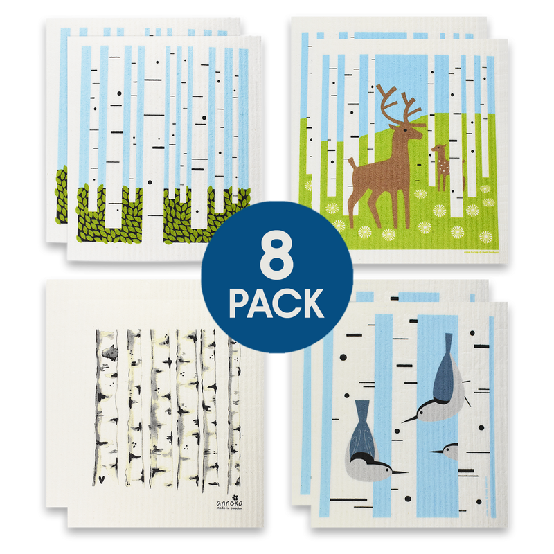 Swedish Dishcloth - Birch Trees, 8 Pack