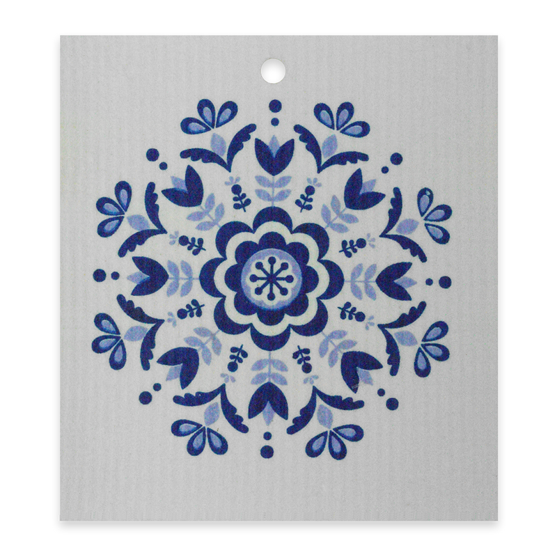 Swedish Dishcloth - Blue Floral