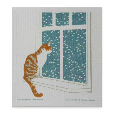 Swedish Dishcloth - Cat at the Window