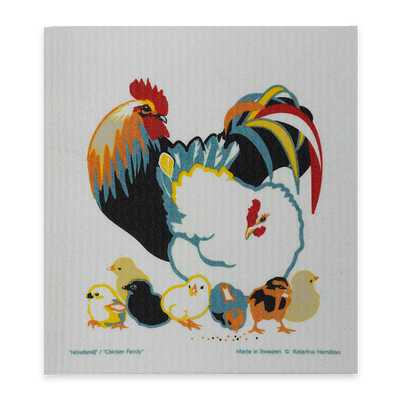 Swedish Dishcloth - Chicken Family