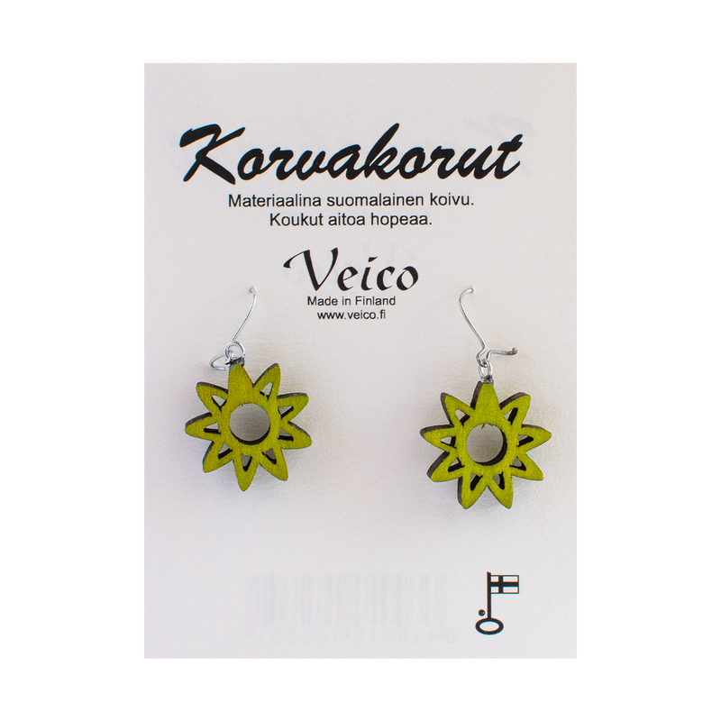 Veico Lime Birch Star Earrings