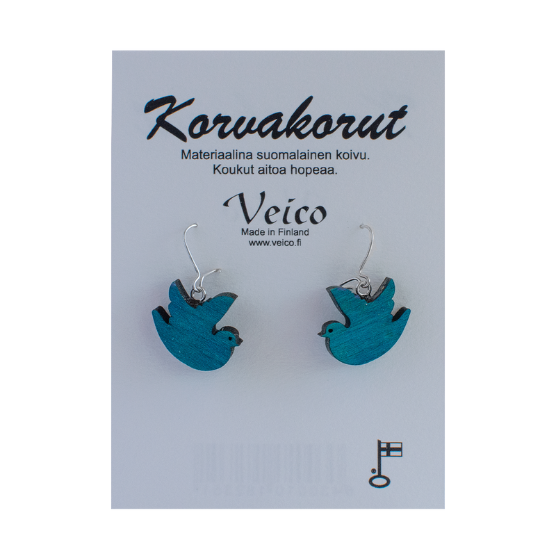 Veico Turquoise Birch Birds Earrings