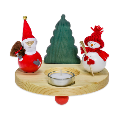 Santa & Snowman w/ Tealight
