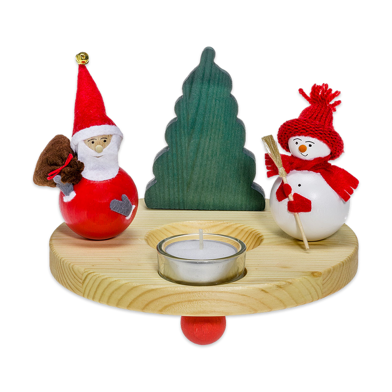 Santa & Snowman w/ Tealight