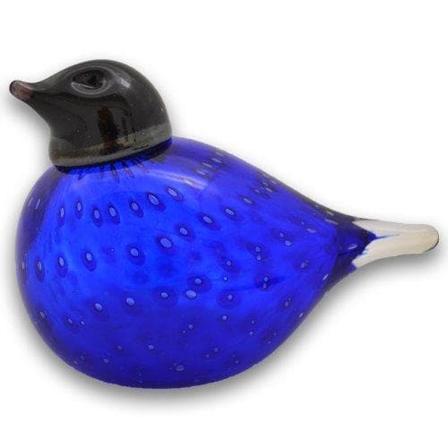 Bianco Blu Finnish Glass Bird, Blue Nightingale