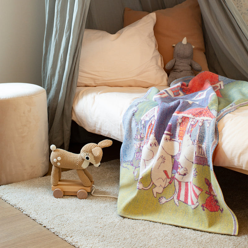 Ekelund Moomin House Baby Blanket on small bed