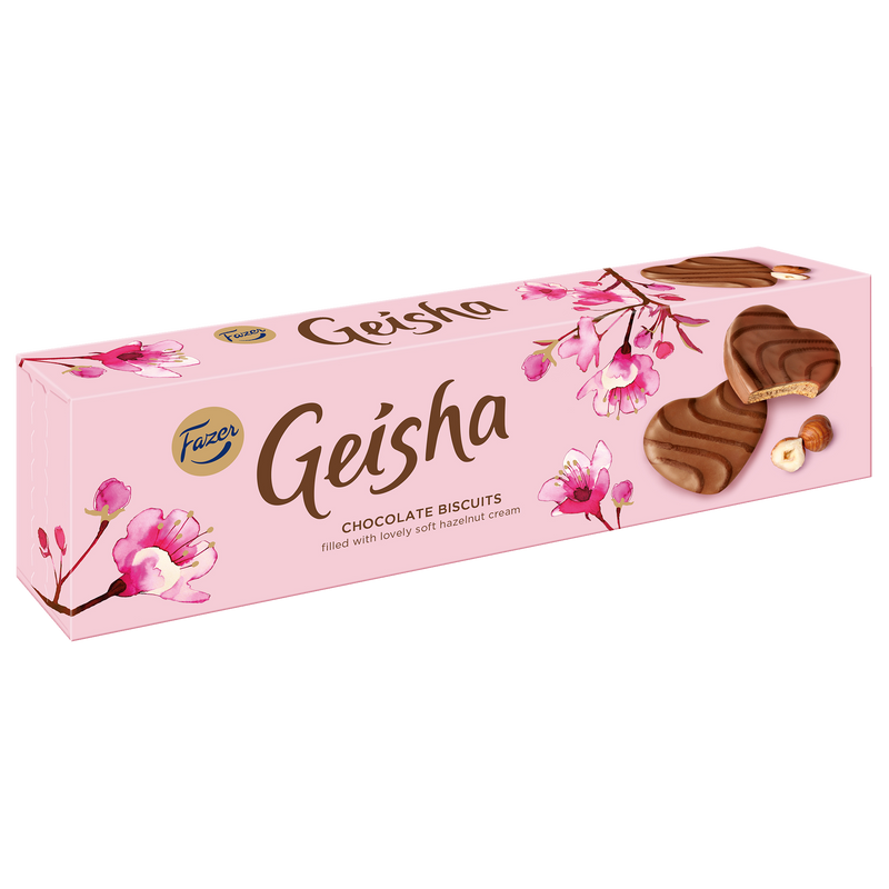 Fazer Geisha Chocolate Biscuits w/ Hazelnut Cream (100g)