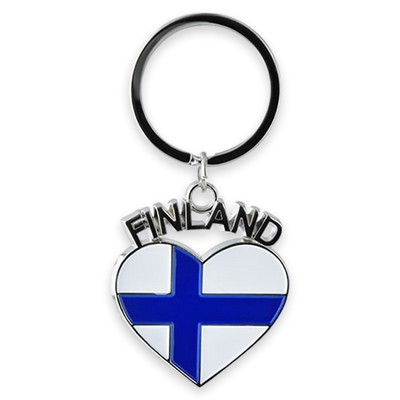 Finland Heart Keychain