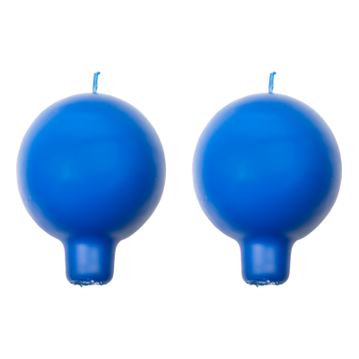 Finnish Footed Ball Candle Blue (Set of 2)